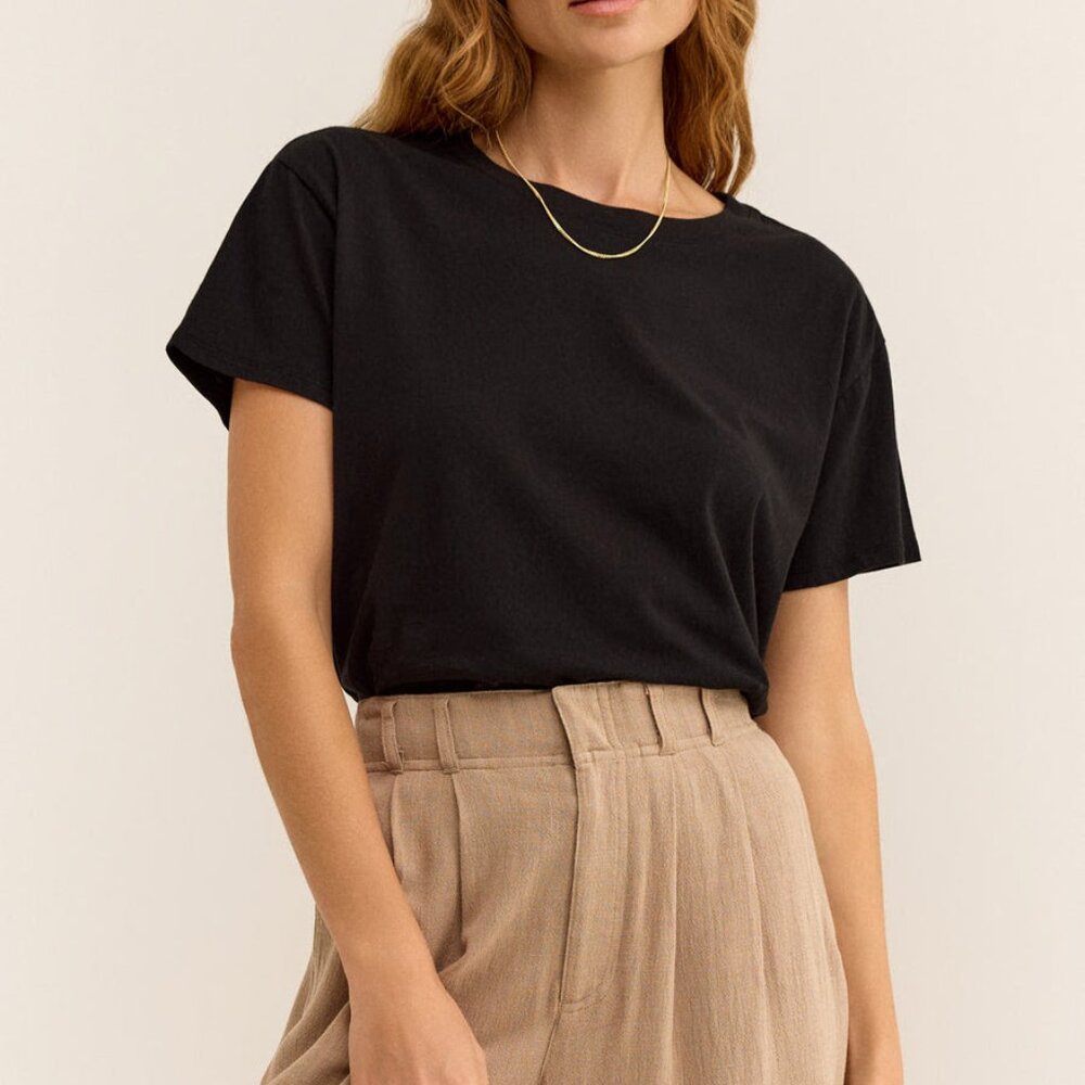 Z Supply "To Go Tee" in Black, Size Large